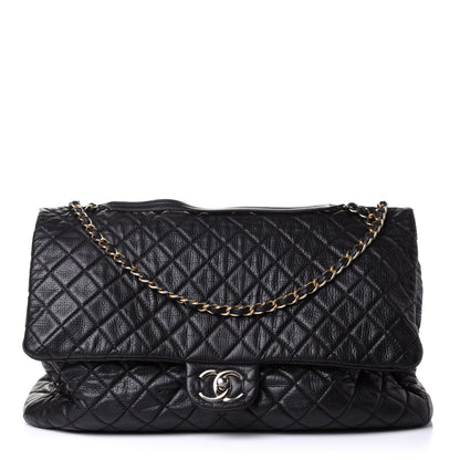 Chanel Calfskin Quilted XXL Travel Flap Bag Black 1 of 12