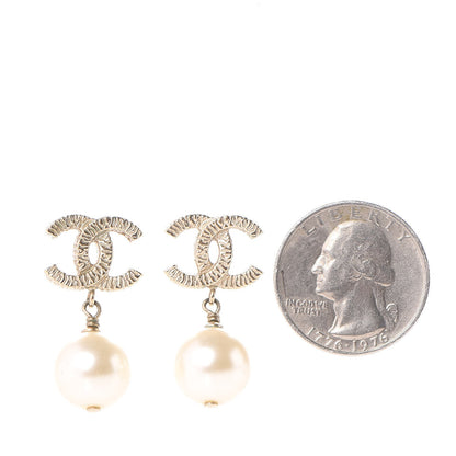 Chanel Pearl CC Drop Earrings Gold 2 of 4