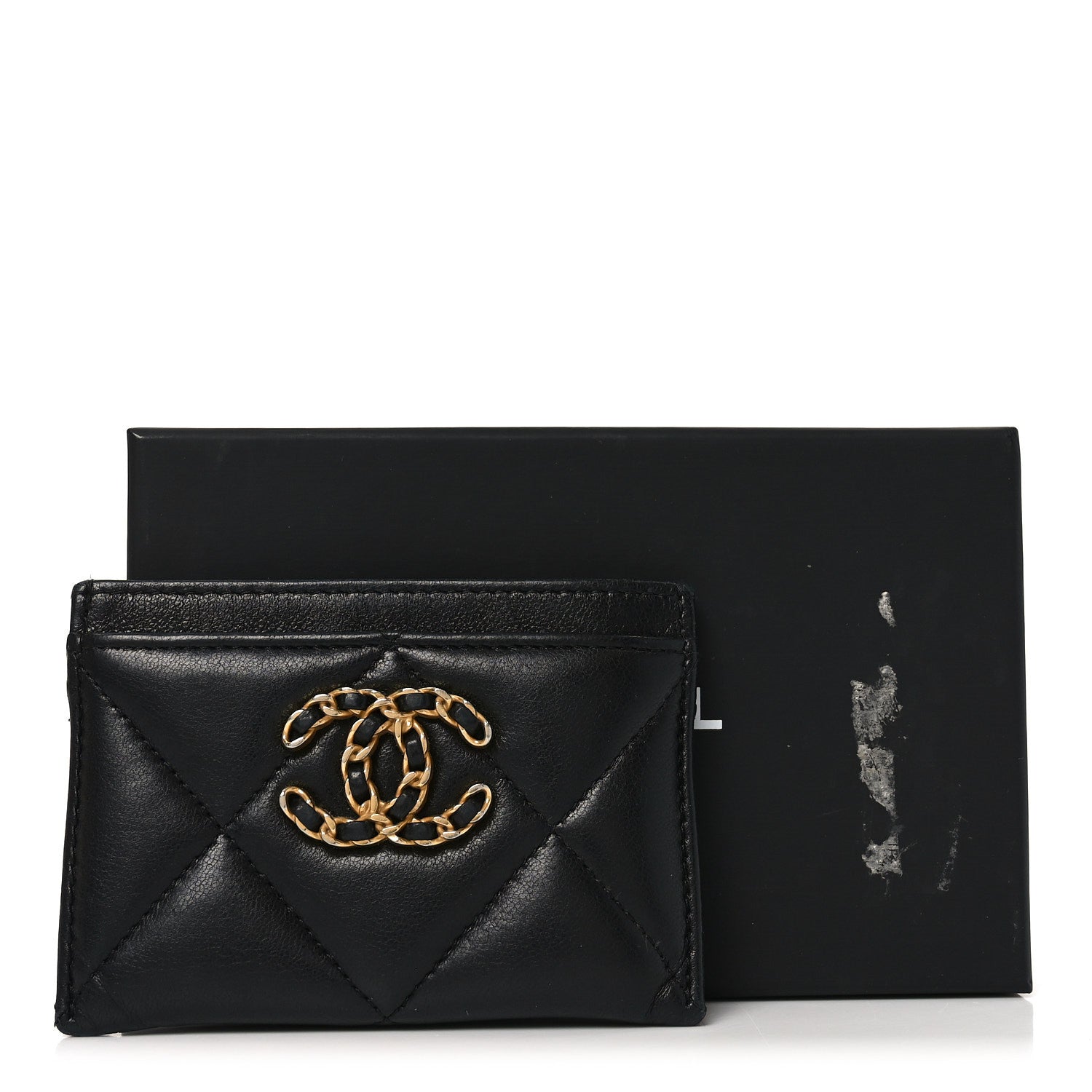 Chanel Lambskin Quilted Chanel 19 Card Holder Black 9 of 9
