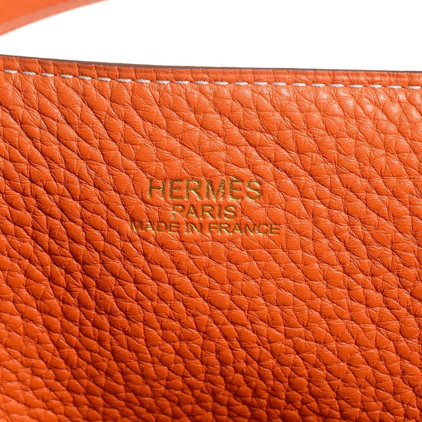 Taurillon Clemence Double Sens 36 Reversible Tote Gold and Orange