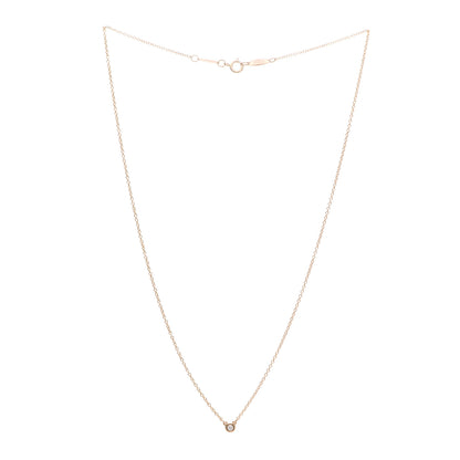 Tiffany 18K Rose Gold Diamond .03ct Elsa Peretti Diamonds by the Yard Pendant Necklace 3 of 7