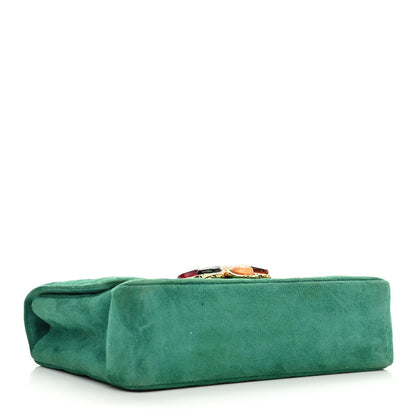 Chanel Suede Gripoix Quilted Flap Green 4 of 12