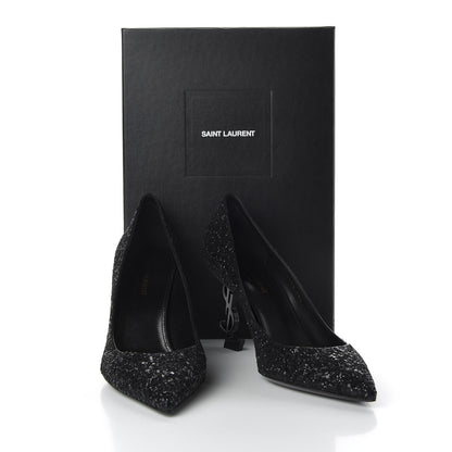 Saint Laurent Glitter Opyum 85 Pumps 38.5 Black 10 of 10