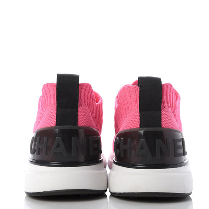 Chanel Mixed Fabrics Knit Sneakers 36.5 Pink 6 of 8
