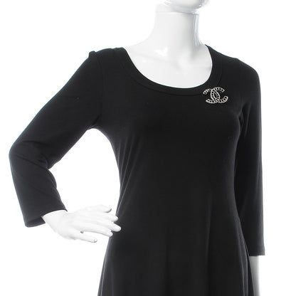 Chanel Baguette Crystal CC Brooch Silver Black 2 of 5