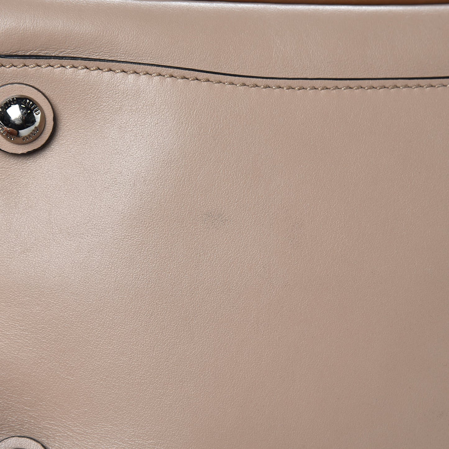 Soft Calf Colorblock Twin Pocket Tote Cammeo Cannella