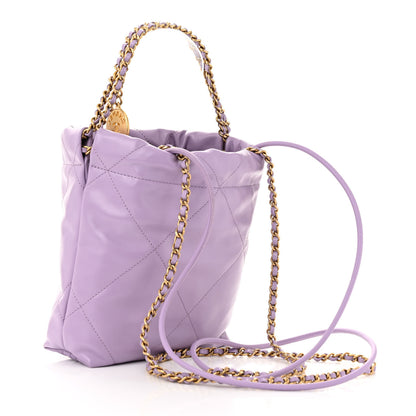 Chanel Shiny Calfskin Quilted Mini Chanel 22 Light Purple 3 of 10