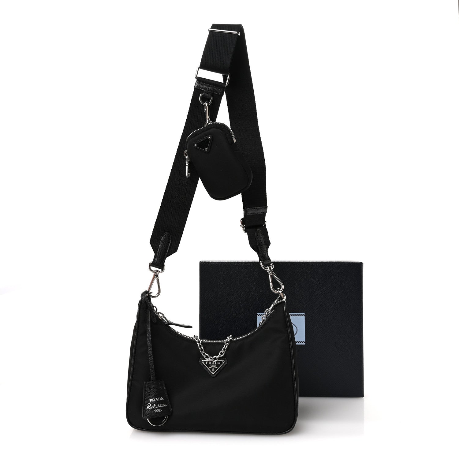 Prada Nylon Re-Edition 2005 Shoulder Bag Black 12 of 13
