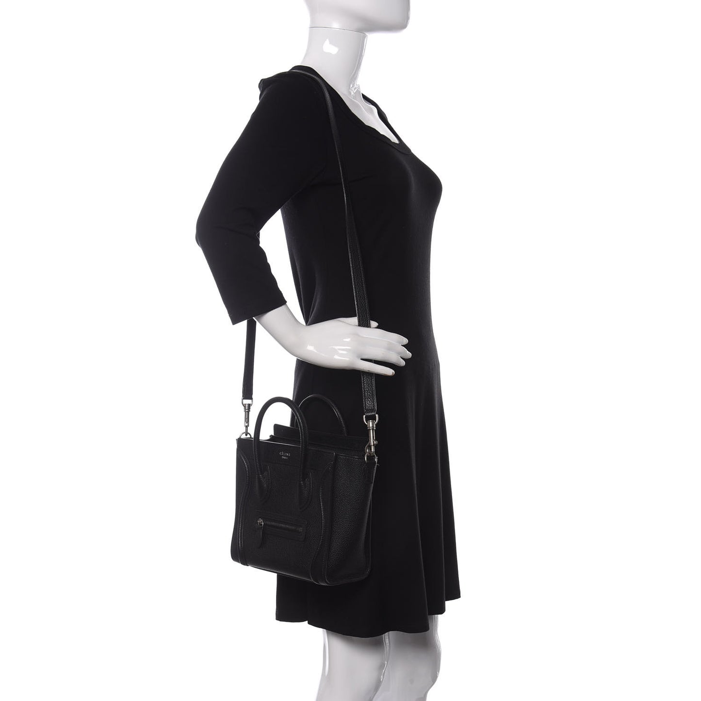 Drummed Calfskin Nano Luggage Black