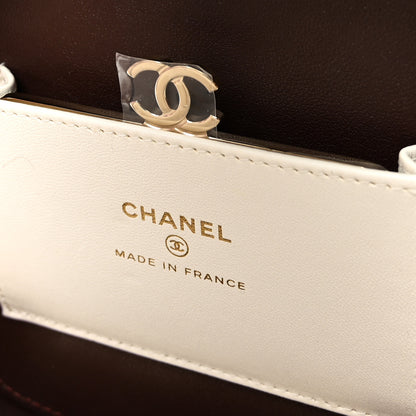 Chanel Lambskin Minaudiere Vanity With Handle White 6 of 10