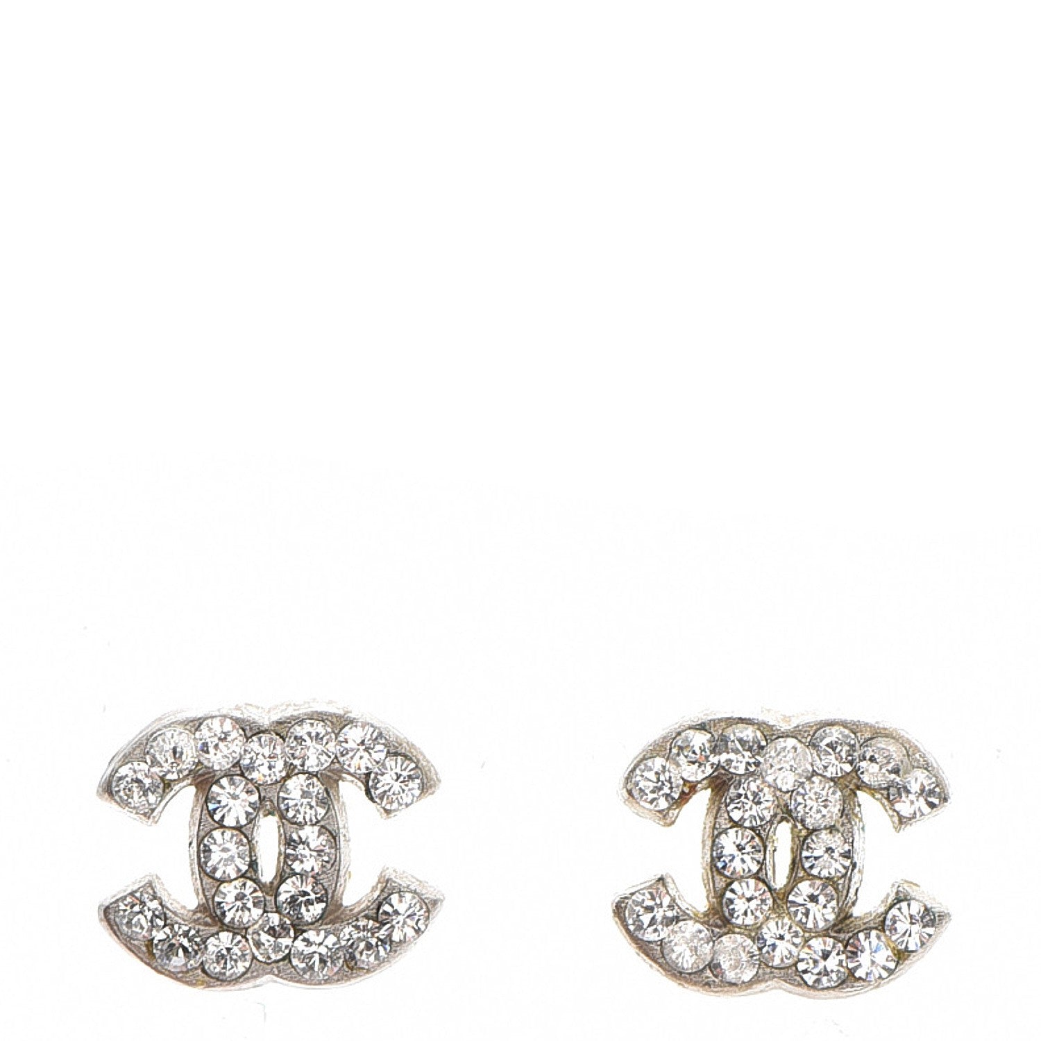 Chanel Crystal Mini Timeless CC Earrings Silver 1 of 4