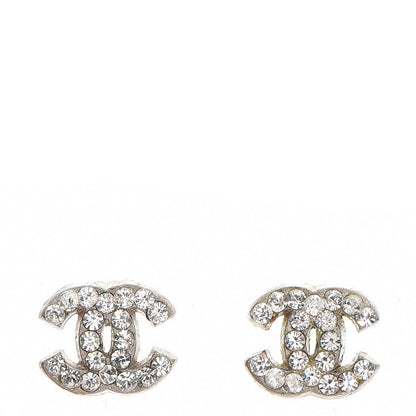 Chanel Crystal Mini Timeless CC Earrings Silver 1 of 4