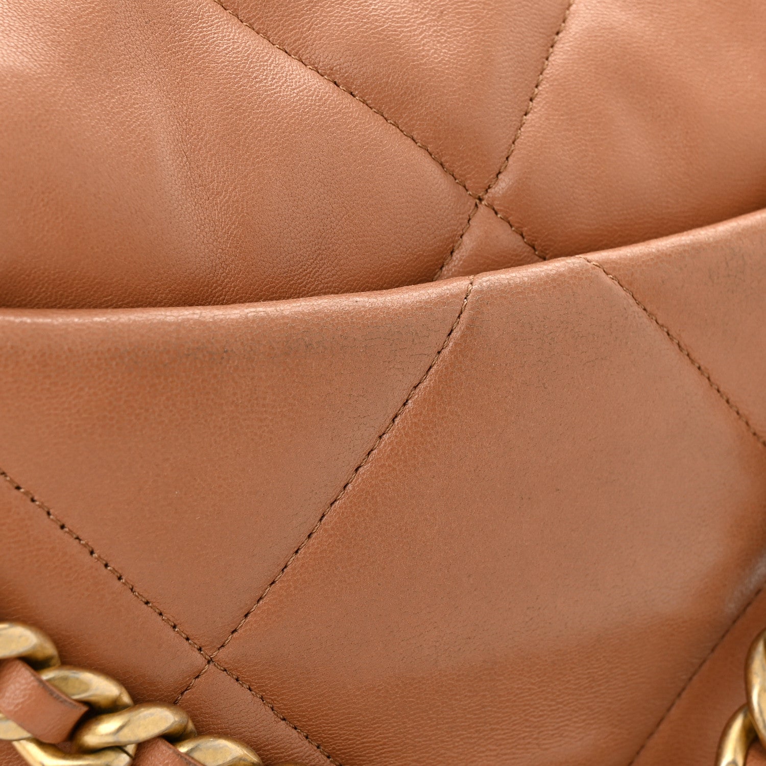 Chanel Lambskin Quilted Large Chanel 19 Flap Brown 12 of 13