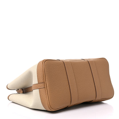 Hermes Toile Militaire Vache Country Garden Party 30 TPM Tote Beton Biscuit 4 of 9