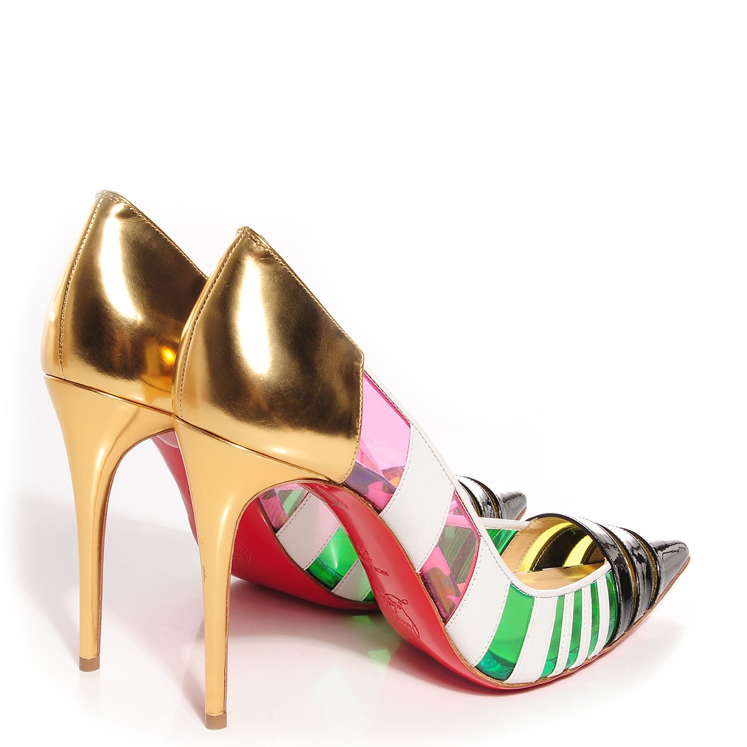 Christian Louboutin Patent Kid PVC Bandy 100 Pumps 38 Multicolor 4 of 7