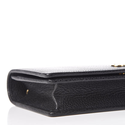 Gucci Calfskin Mini GG Marmont Chain Wallet Black 7 of 9