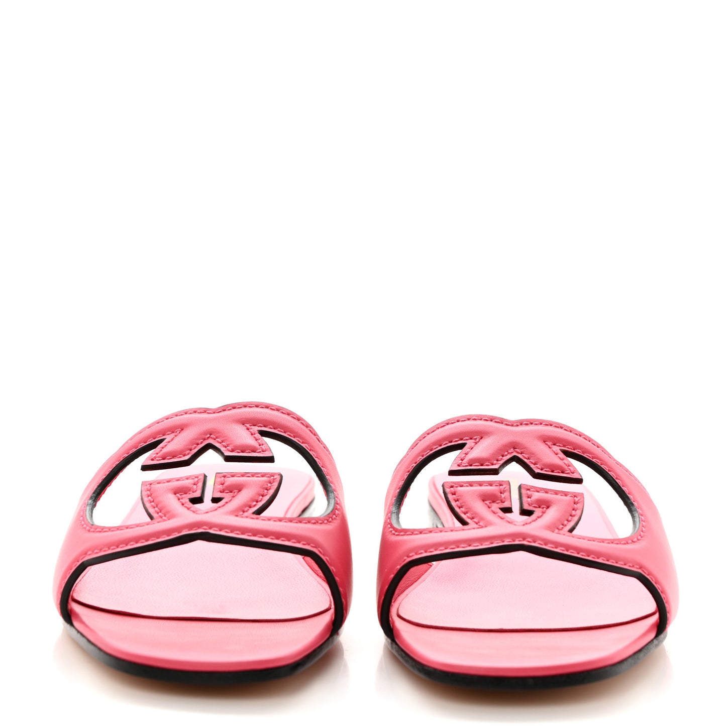 Cosmos Softy Calfskin Interlocking G Cut Out Slide Sandals 39 Rhodamine Pink