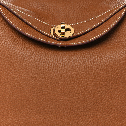 Hermes Taurillon Clemence Lindy 26 Gold 8 of 11