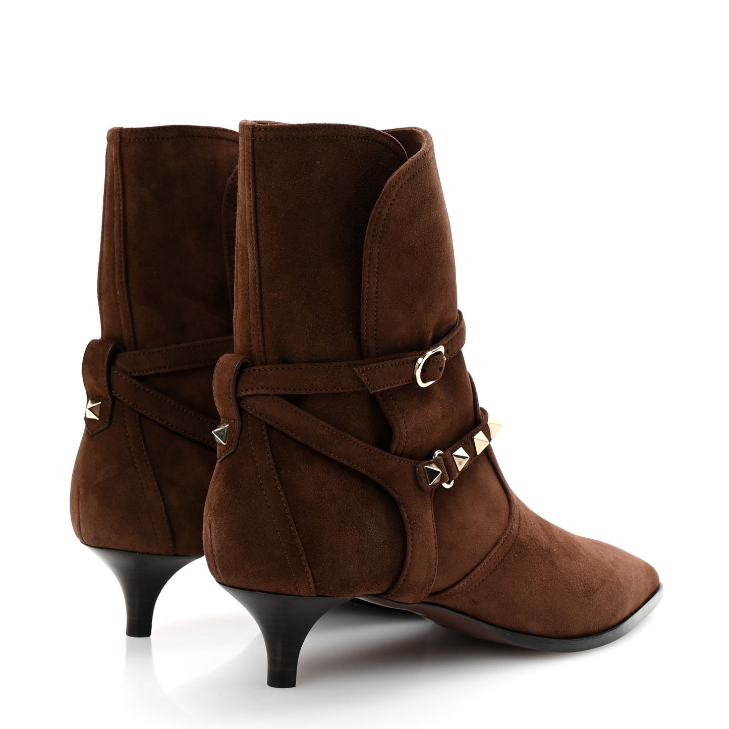 Suede Rockstud Flair 85 Ankle Booties 36 Fondant