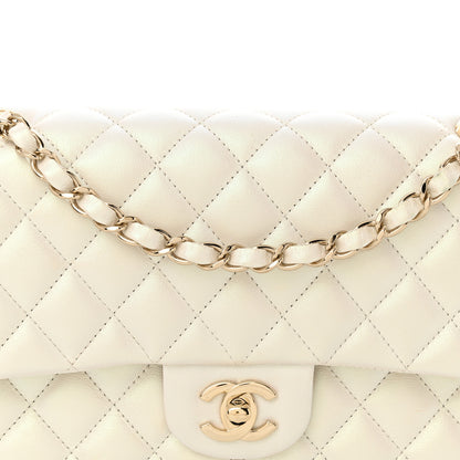 Chanel Iridescent Calfskin Quilted Medium Double Flap White 8 of 12