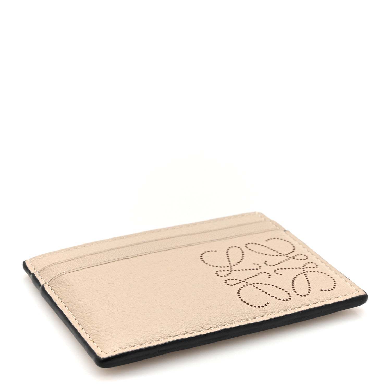 Loewe Calfskin Anagram Card Holder Light Oat Tan 4 of 7