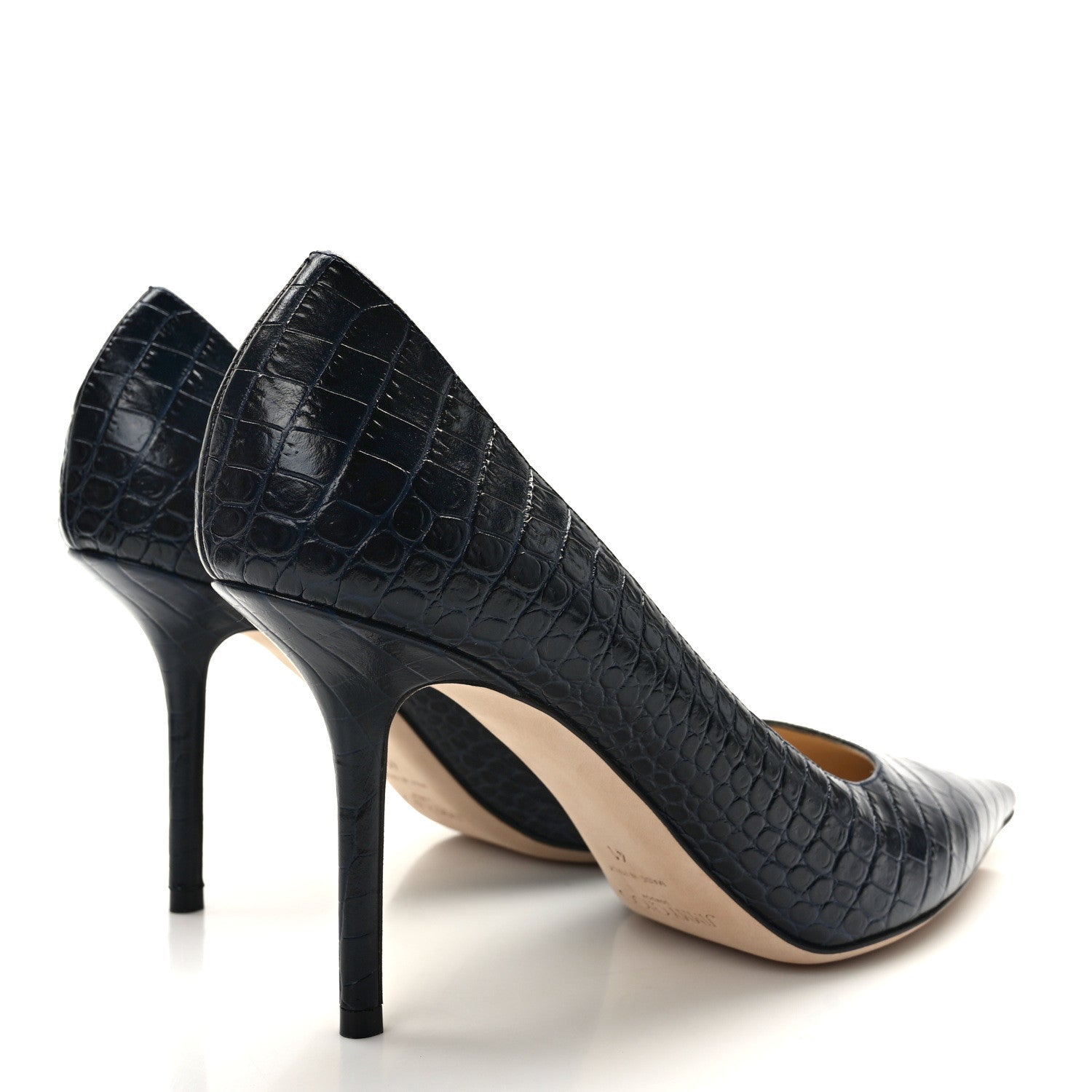 Jimmy Choo Crocodile Embossed Calfskin Love 85 Pump 41 Black 4 of 8