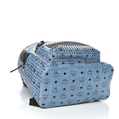 MCM Visetos Studded Medium Backpack Blue 4 of 15