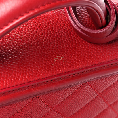 Chanel Caviar Quilted Medium CC Filigree Vanity Case Red 11 of 12