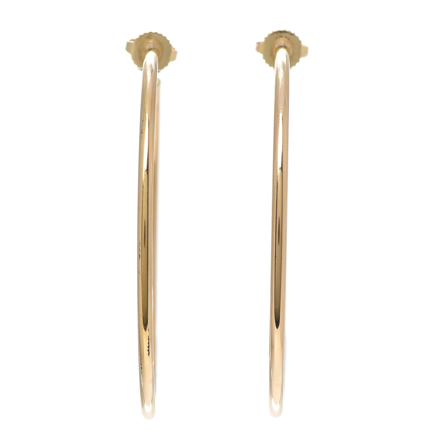 Tiffany 18K Yellow Gold Large Hoop Earrings 1 of 4
