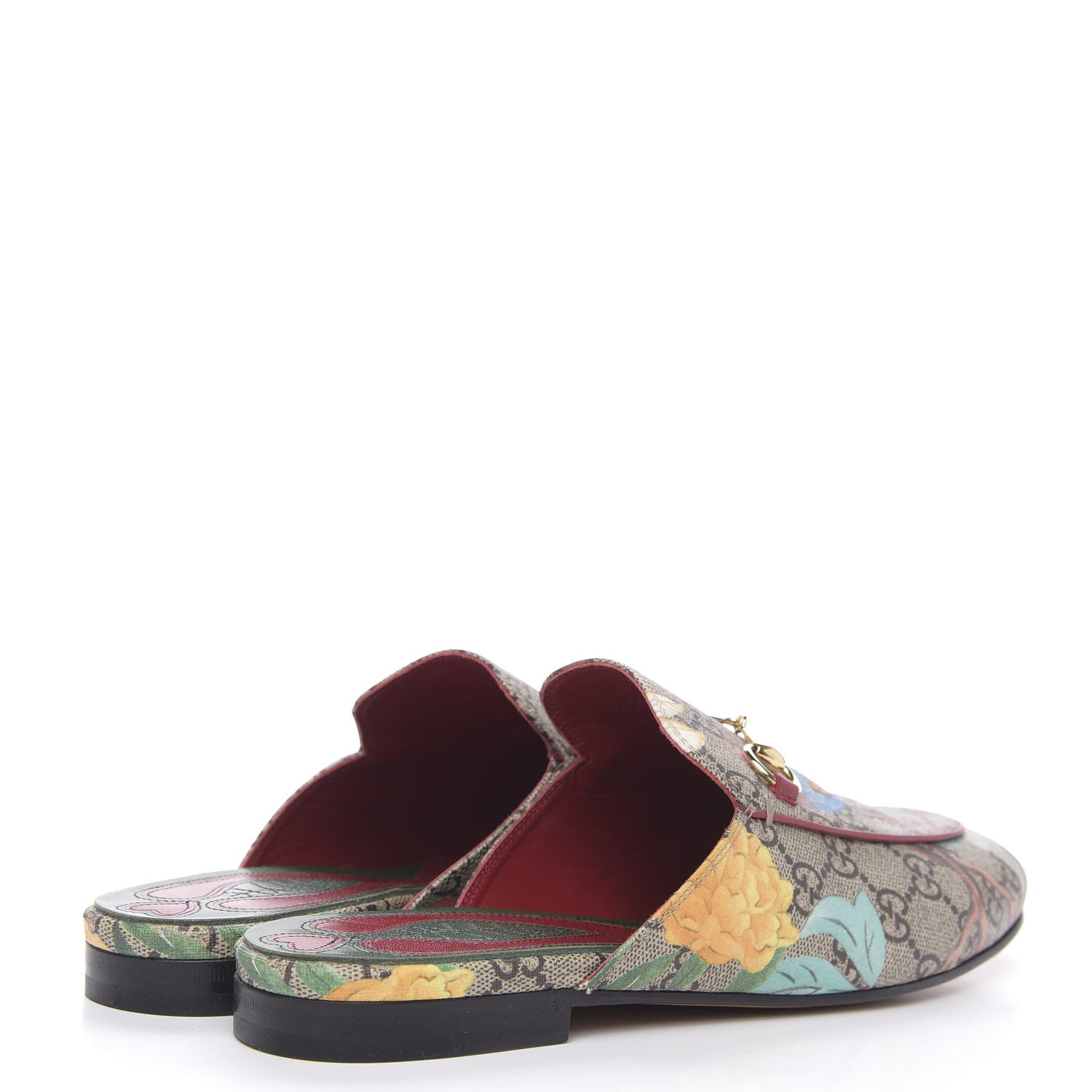 Gucci GG Supreme Monogram Tian Womens Princetown Slippers 39.5 Beige Ebony Multicolor 4 of 7