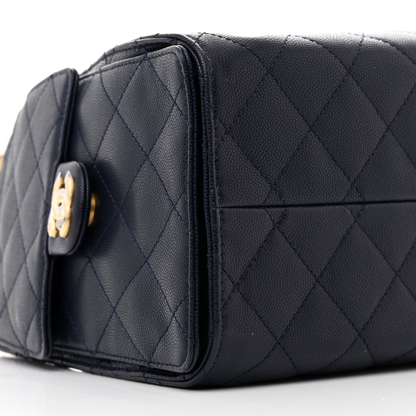 Caviar Quilted Small Chanel 25 Handbag Dark Navy
