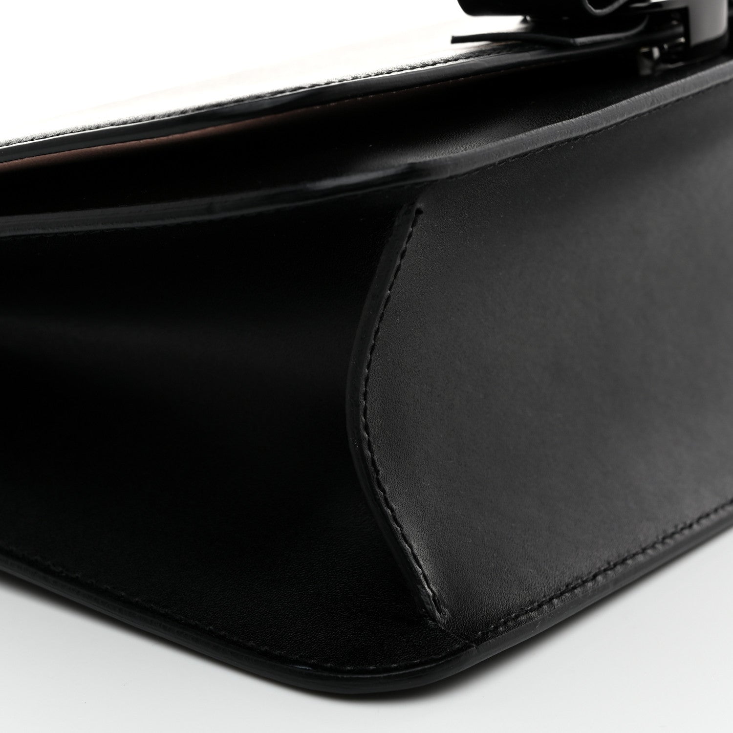 Salvatore Ferragamo Smooth Calfskin Vara Bow Chain Flap Crossbody Black 8 of 9
