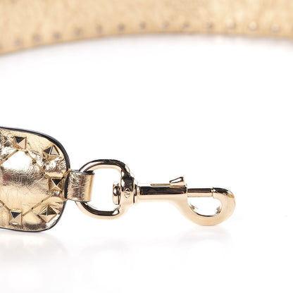 Valentino Garavani Metallic Wrinkled Lambskin Rockstud Spike Shoulder Strap Mekong 4 of 4