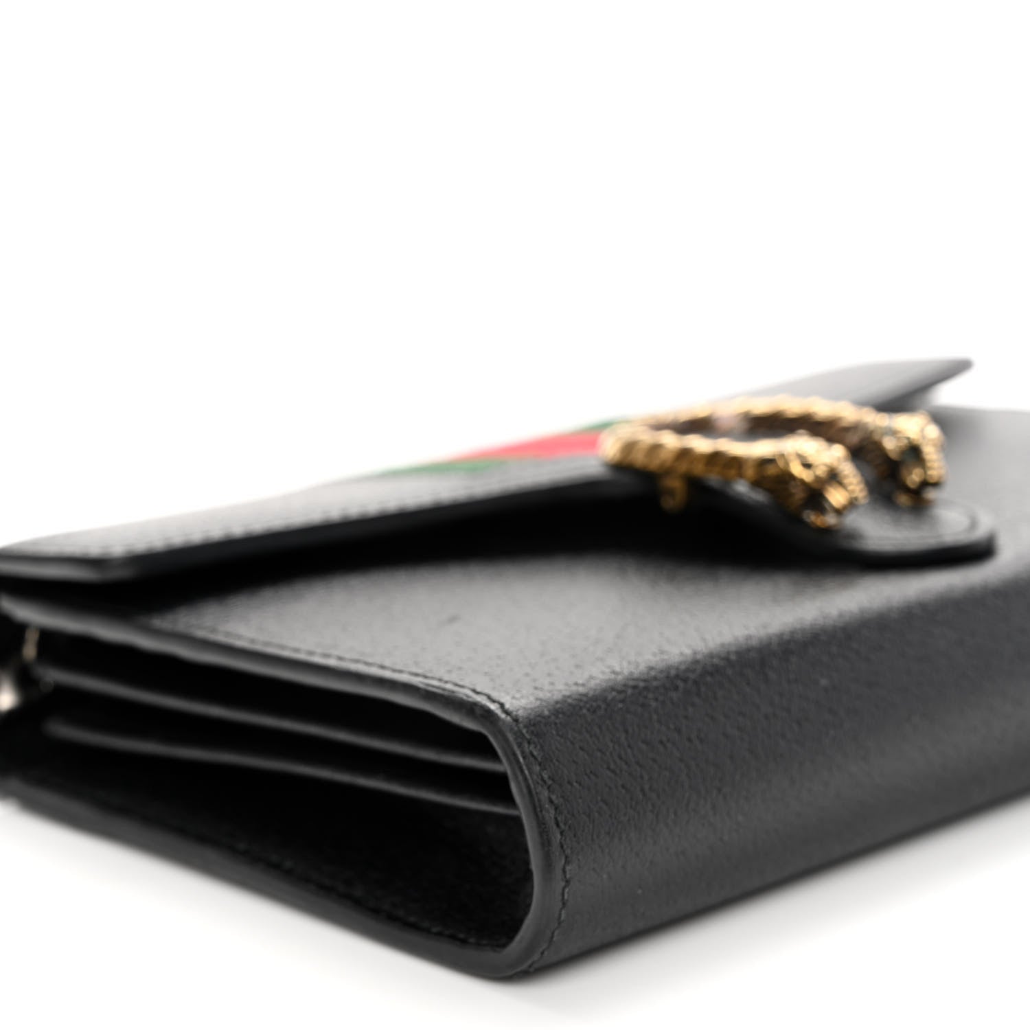 Gucci Calfskin Web Mini Dionysus Chain Wallet Black 9 of 10