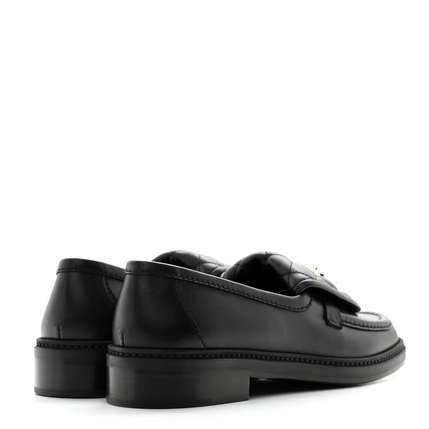 Chanel Lambskin Quilted CC Turnlock Loafers 37 Black 4 of 10