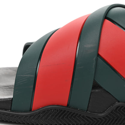 Gucci Rubber Web Mens Criss Cross Slide Sandals 7 Green Red 12 of 12