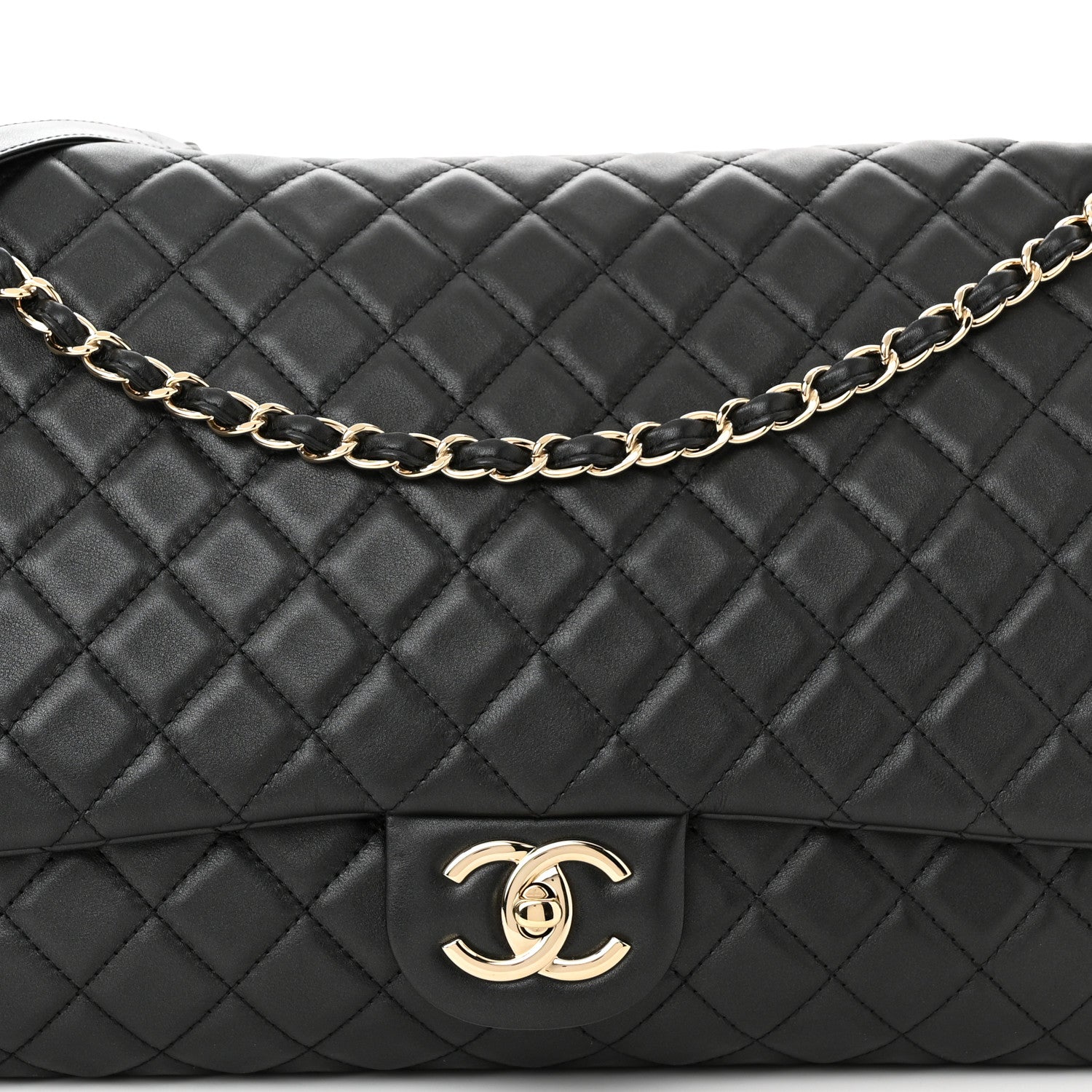 Chanel Calfskin Quilted XXL Travel Flap Bag Black 8 of 10