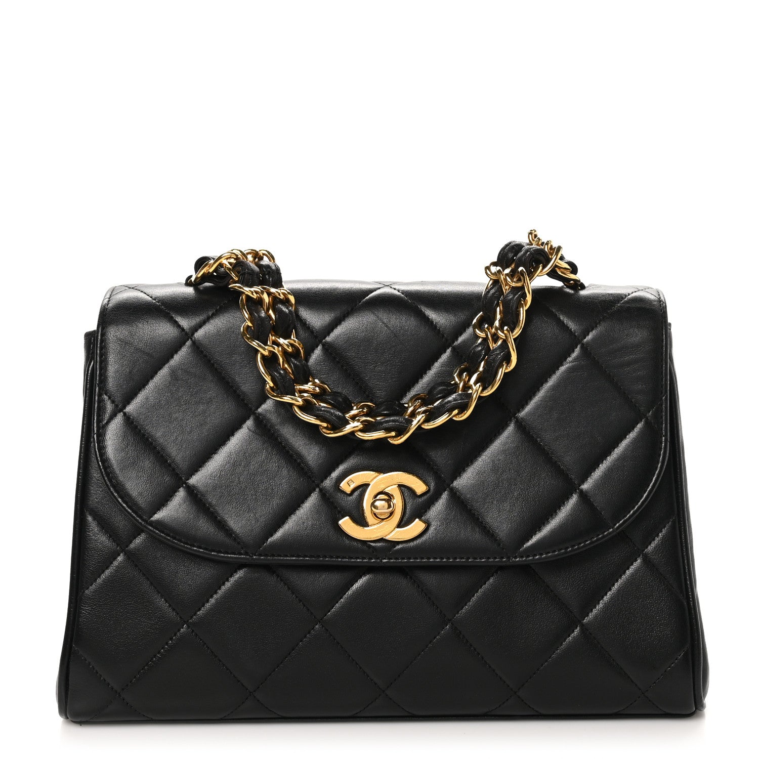 Chanel Lambskin Quilted Medium Single Flap Black 1 of 10