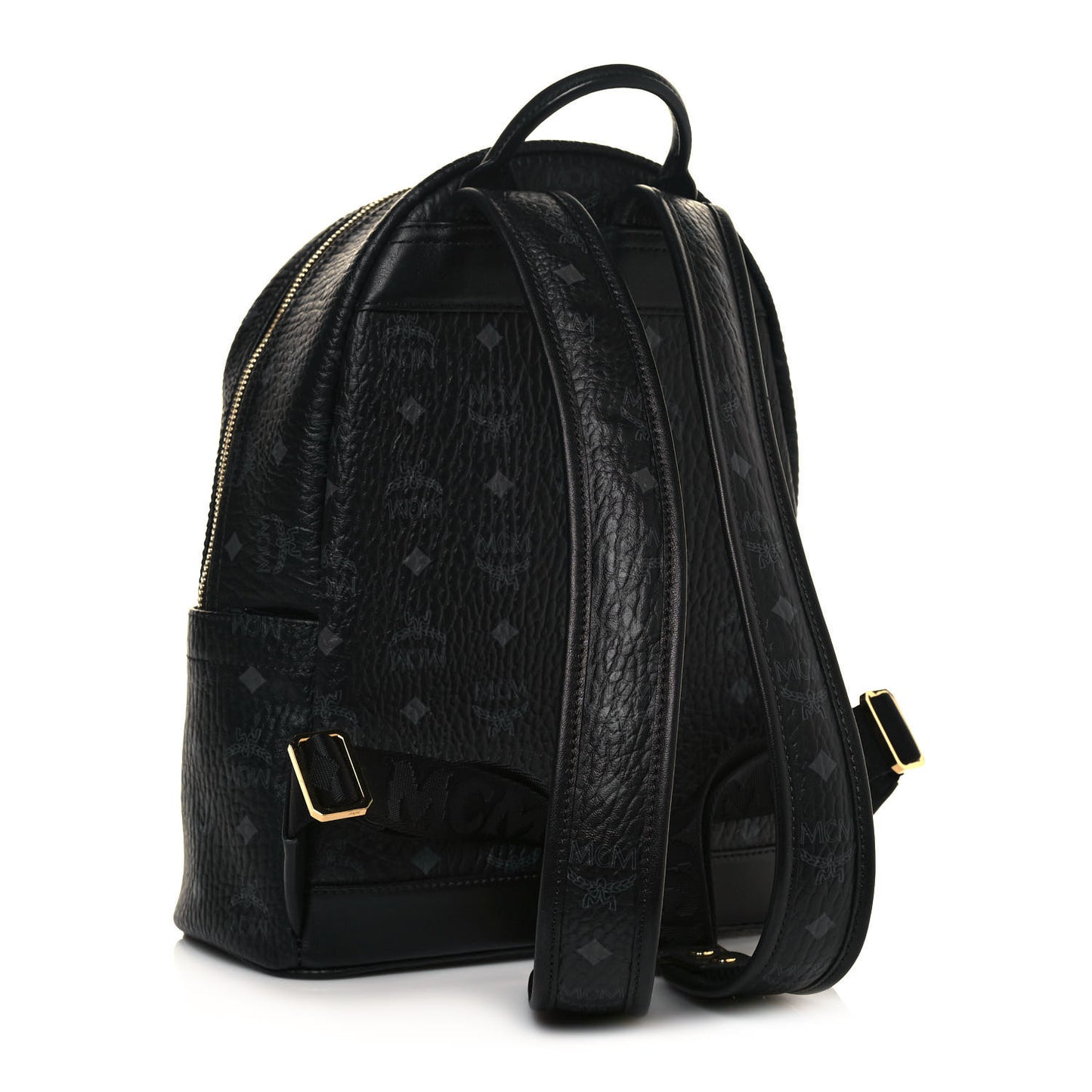 Visetos Studded Small Studded Logo Stripe Backpack Black