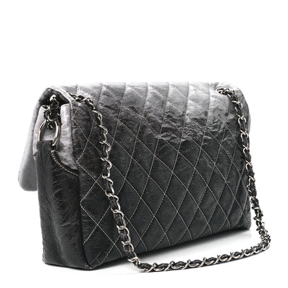 Chanel Vinyl Quilted Jumbo Melrose Degrade Flap Black 3 of 11