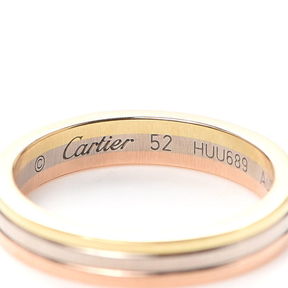Cartier 18K Pink White Yellow Gold 3.5mm Trinity Wedding Band Ring 52 6 4 of 5