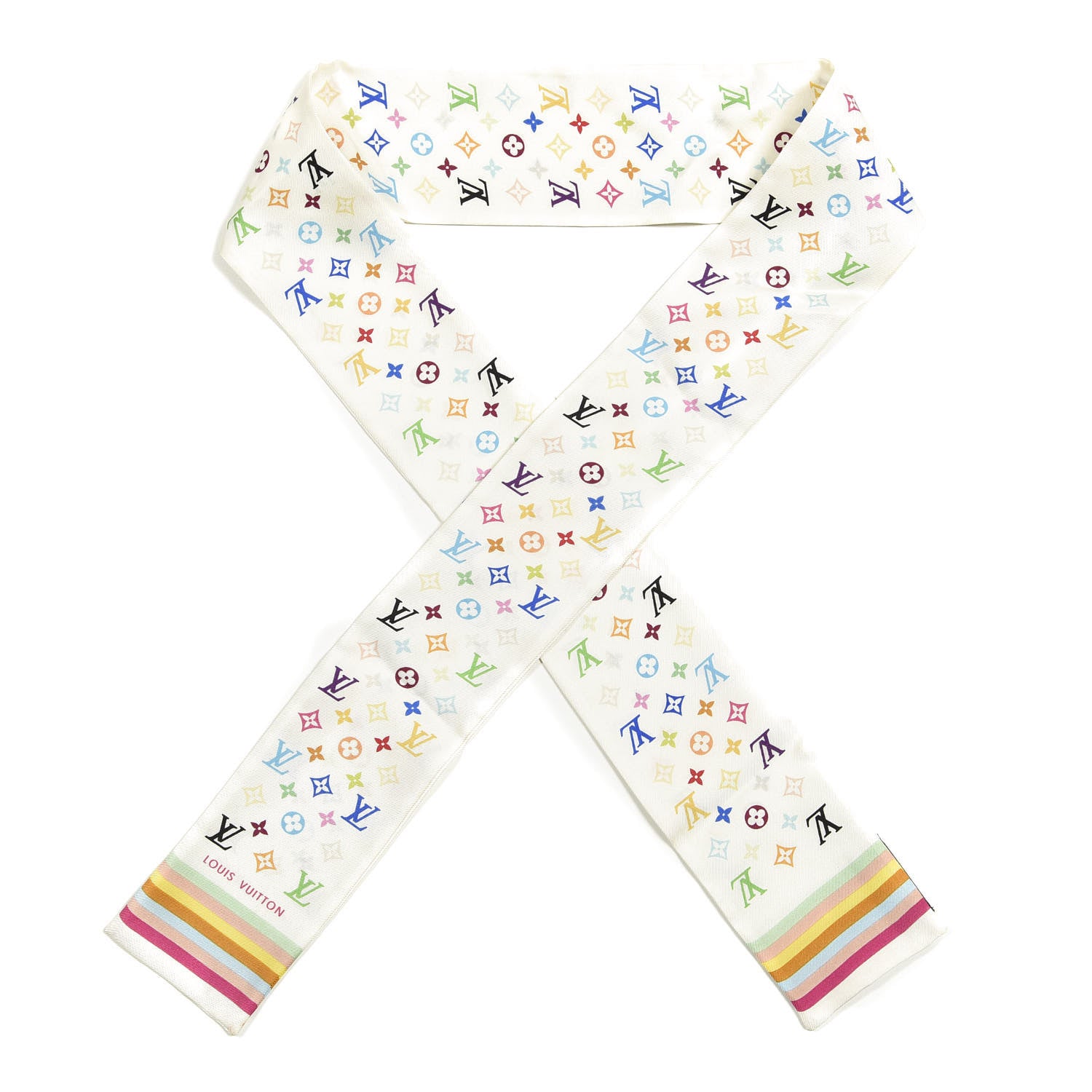 Louis Vuitton Silk Monogram Multicolor Bandeau White 1 of 3