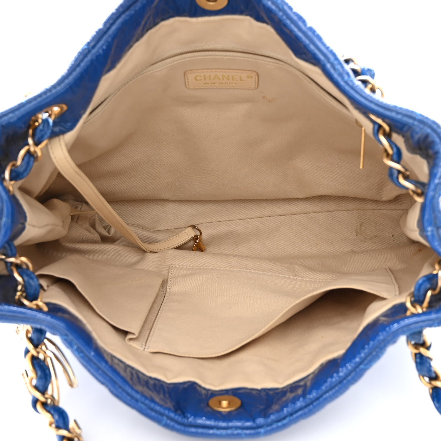 Chanel Patent Puzzle Tote Electric Blue 5 of 11