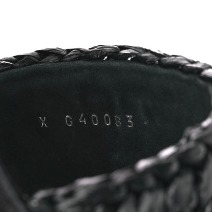 Chanel Raffia Crystal CC Mules Sandals 38.5 Black 8 of 9