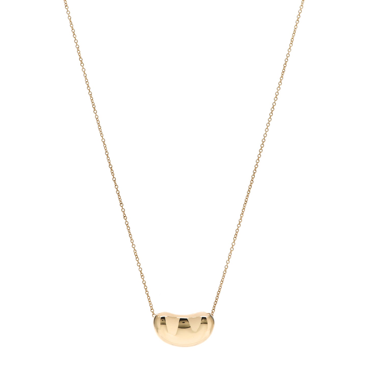 18K Yellow Gold 18mm Elsa Peretti Bean Pendant Necklace