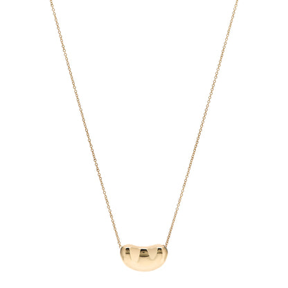 Tiffany 18K Yellow Gold 18mm Elsa Peretti Bean Pendant Necklace 1 of 4
