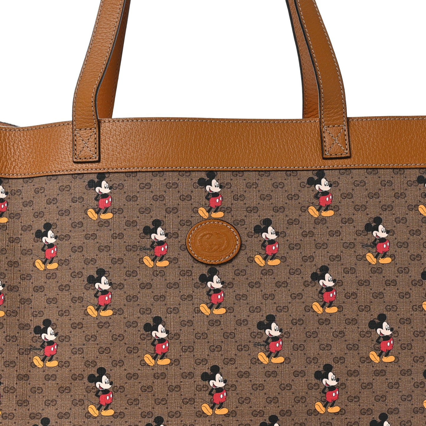 X DISNEY Mini Vintage GG Supreme Monogram Mickey Mouse Large Shopping Tote Beige Vintage Sun Oil