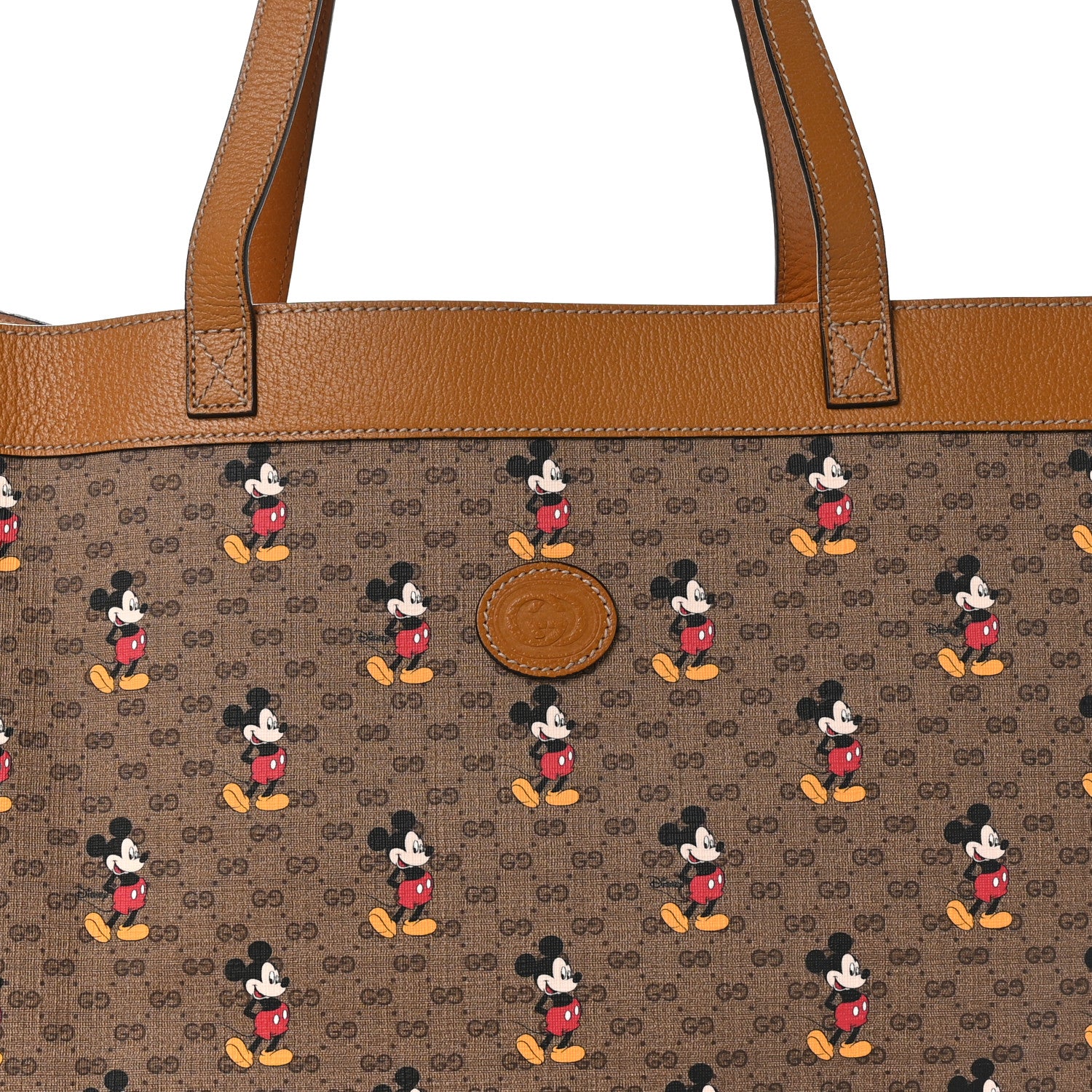 Gucci X DISNEY Mini Vintage GG Supreme Monogram Mickey Mouse Large Shopping Tote Beige Vintage Sun Oil 9 of 11