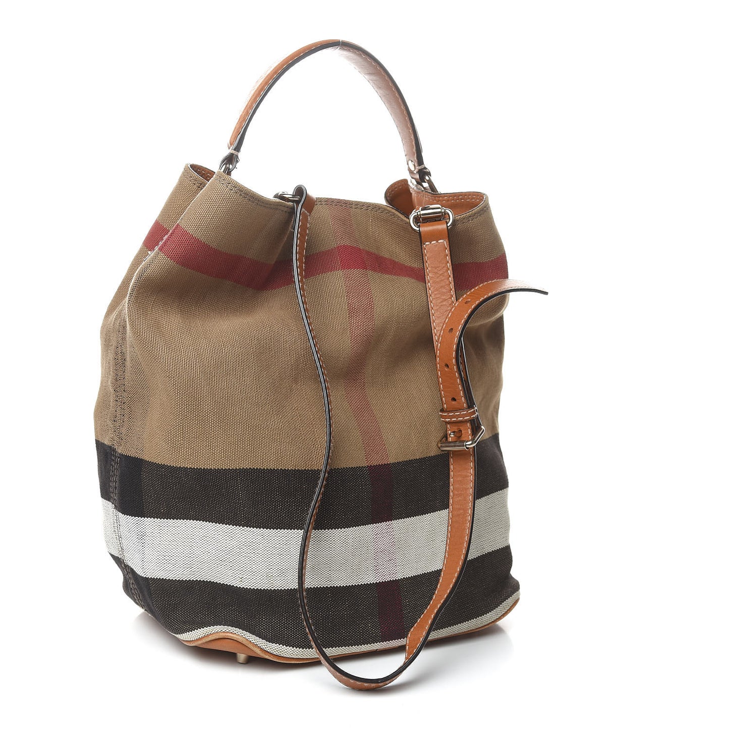 Canvas Mega Check Medium Ashby Hobo Saddle Brown