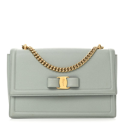 Salvatore Ferragamo Printed Calfskin Ginny Shoulder Bag Opal 1 of 11